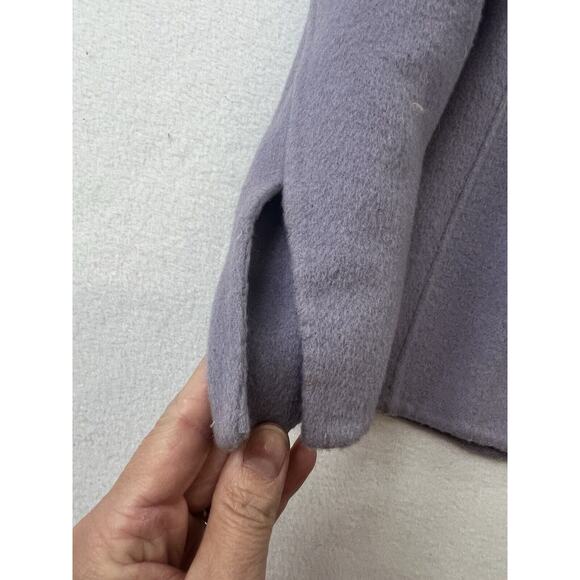 Women Cardigan Sweater/Blazer Purple 100% Wool M Open Y2k MARCONI - Picture 3 of 8